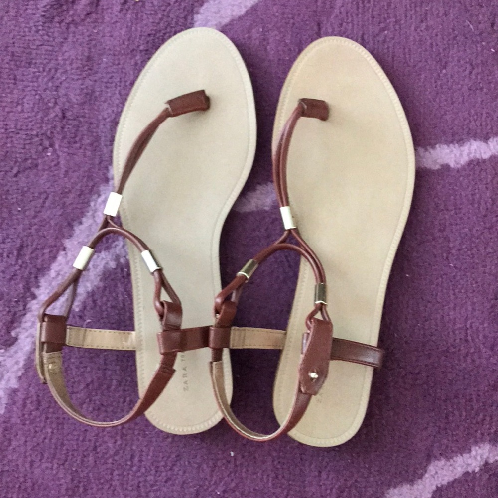 Tan/Brown Zara Sandals - Size 40